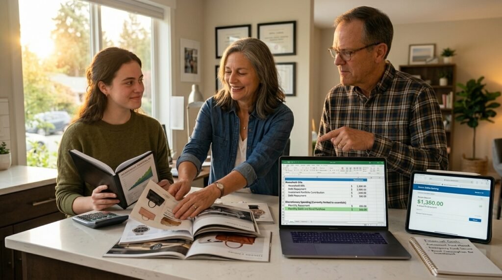 The family chooses financial discipline over unnecessary borrowing.
Smart debt management allows more resources for investing and growth.
The image represents intentional spending and stronger cash flow.
Responsible choices support long-term wealth building.