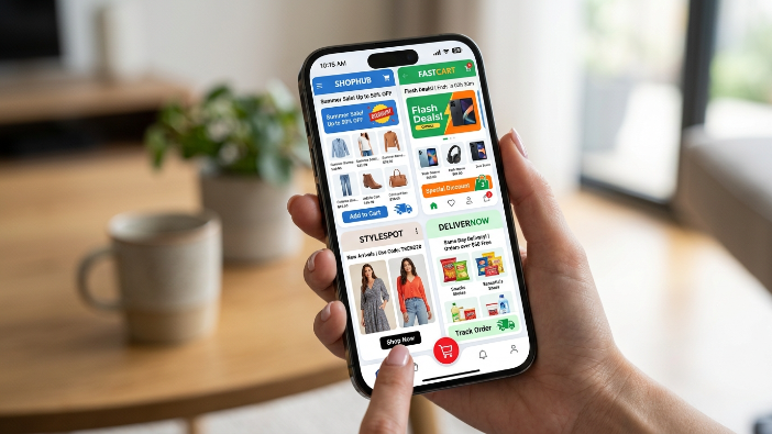 A collection of popular online shopping apps displayed on a smartphone screen in Pakistan.