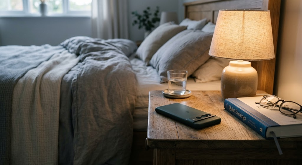Phone set aside to represent healthy social media boundaries after a breakup