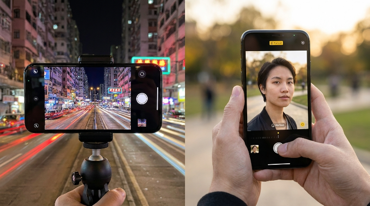 Smartphone Night Mode and Portrait Mode camera settings